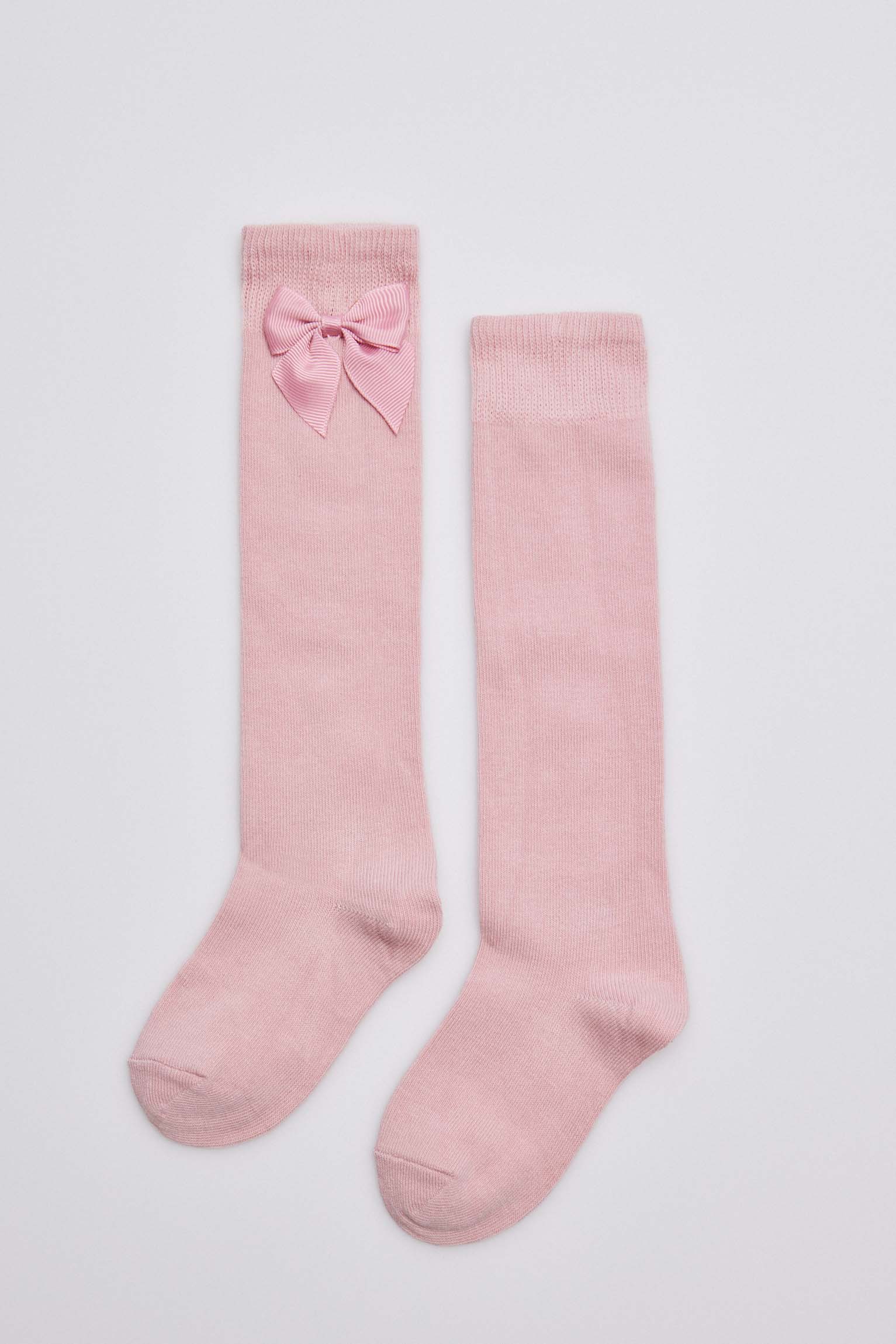 02820 1 calcetin largo lazo - Rosa