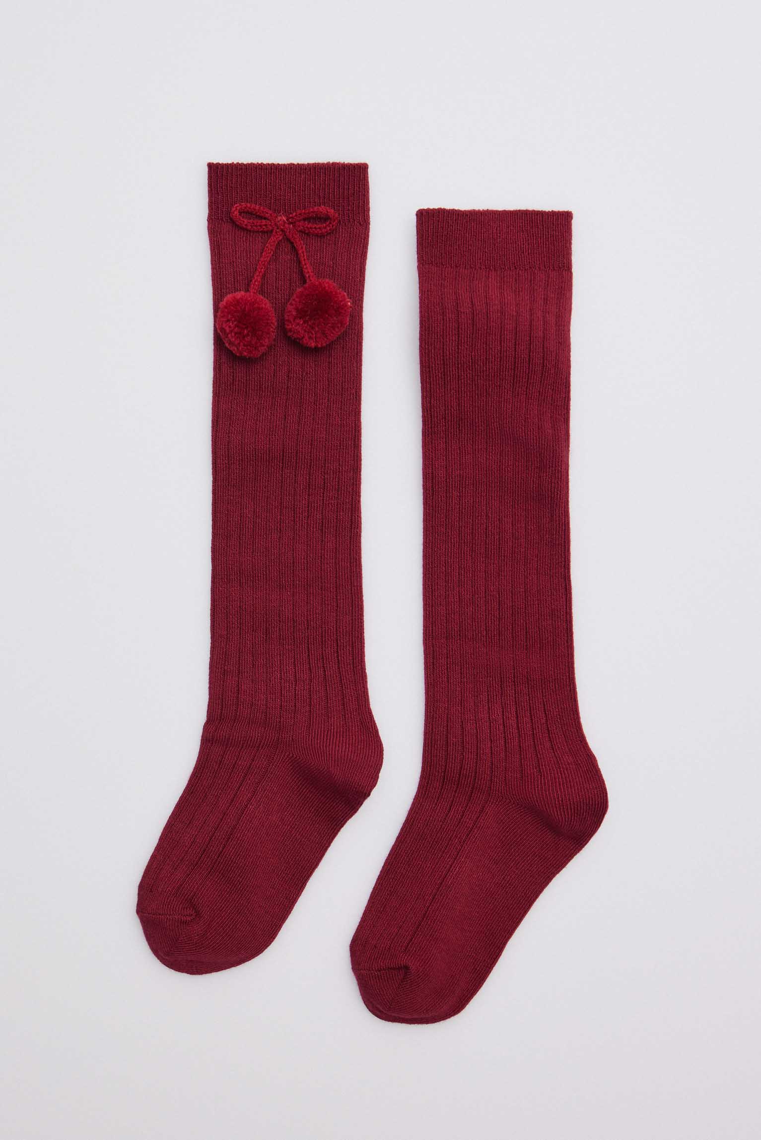 02833 1 calcetin infantil largo - Granate