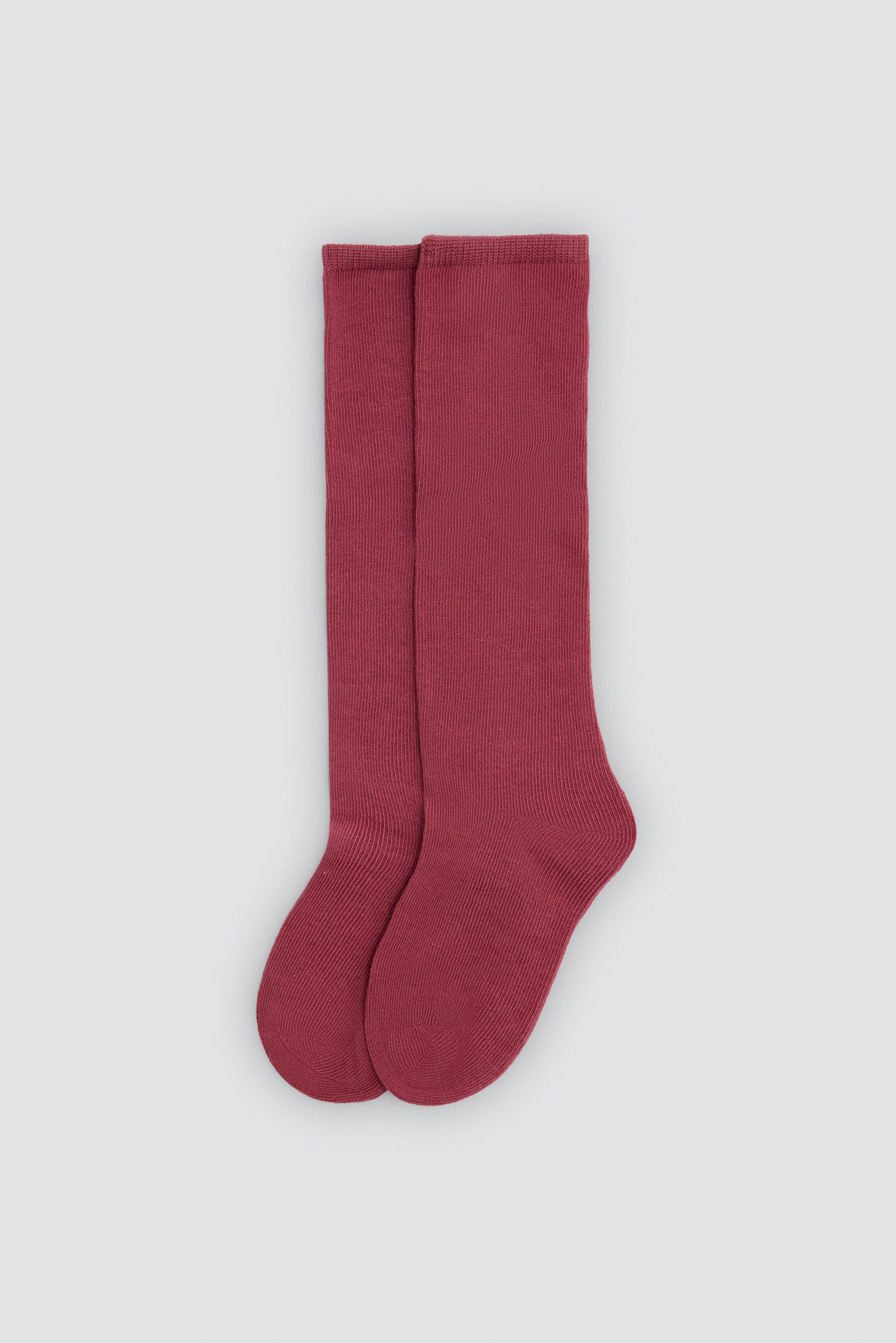 Meias altas infantis básicas rosa-escuro