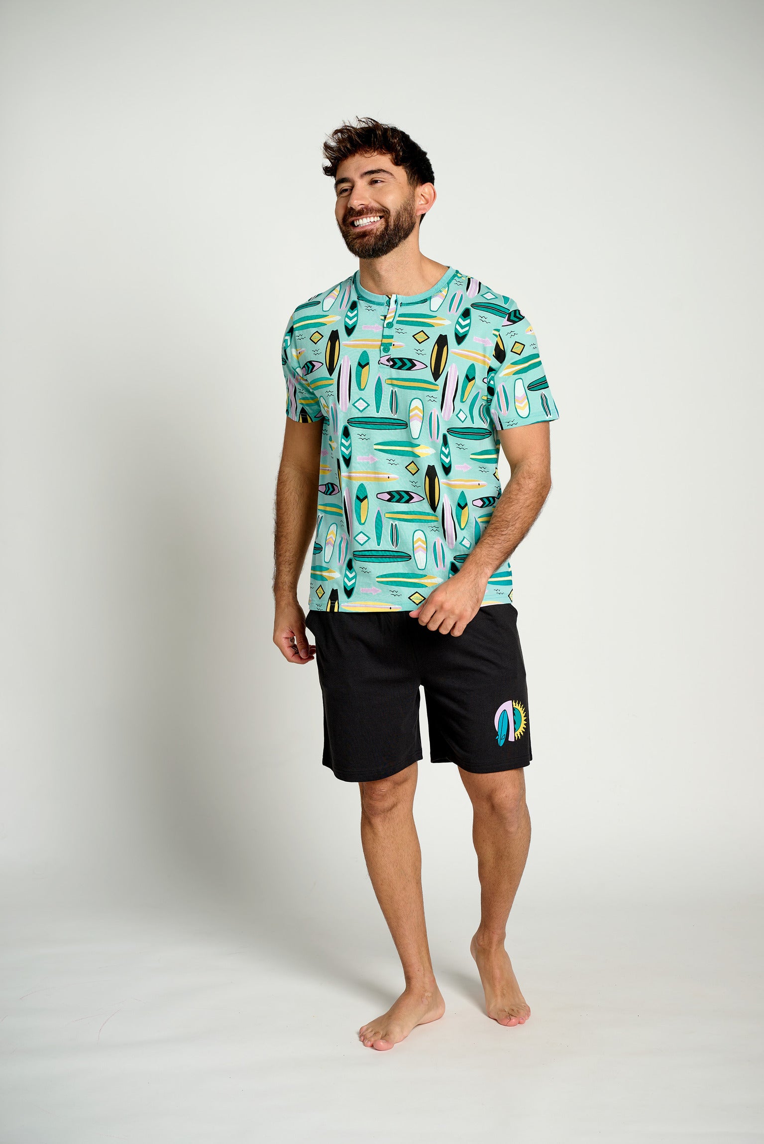 Pijama hombre manga corta algodón Surfer | MUYDEMI - Ysabel Mora