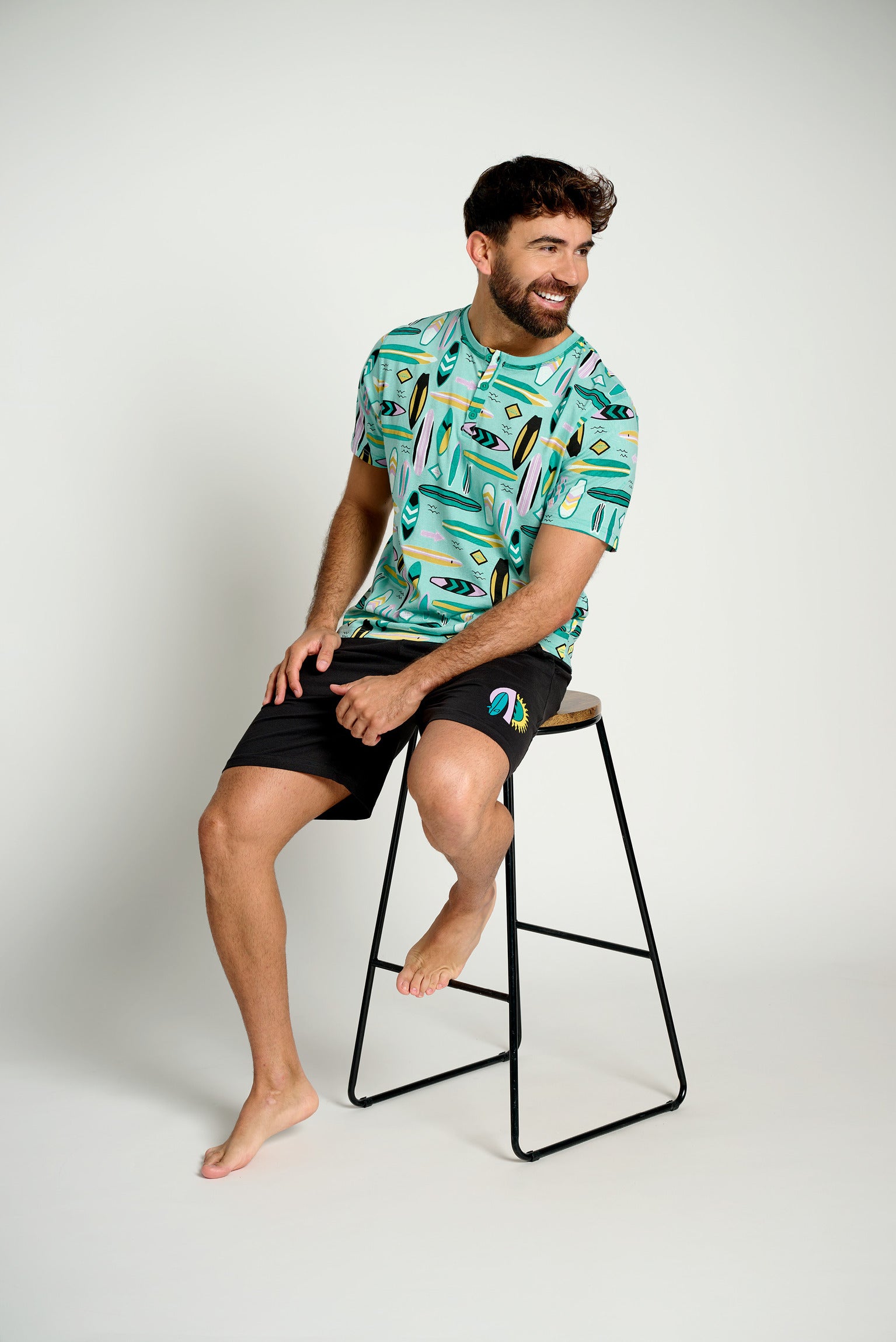 Pijama hombre manga corta algodón Surfer | MUYDEMI - Ysabel Mora