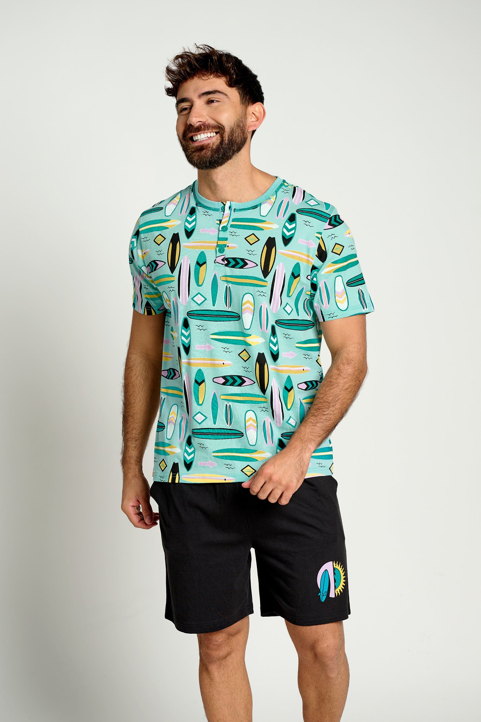 Pijama hombre manga corta algodón Surfer | MUYDEMI - Ysabel Mora