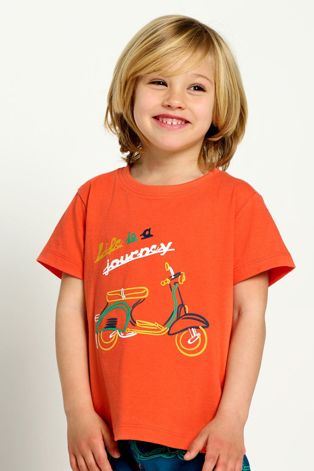 Pijama infantil curto de algodão com estampa de motociclista | MUYDEMI