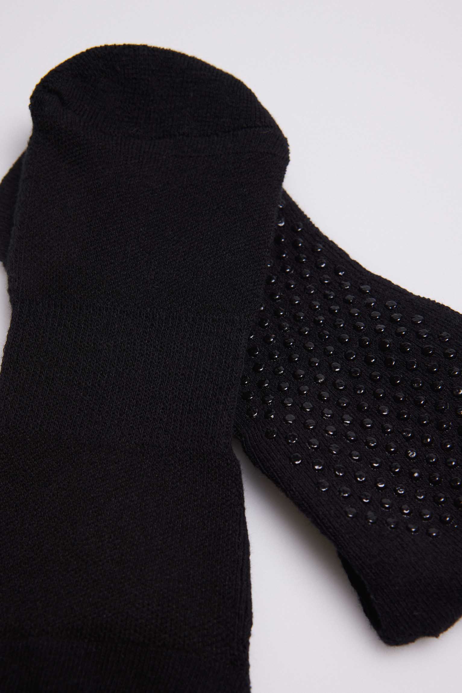 17392 3 calcetin yoga antideslizante - Negro