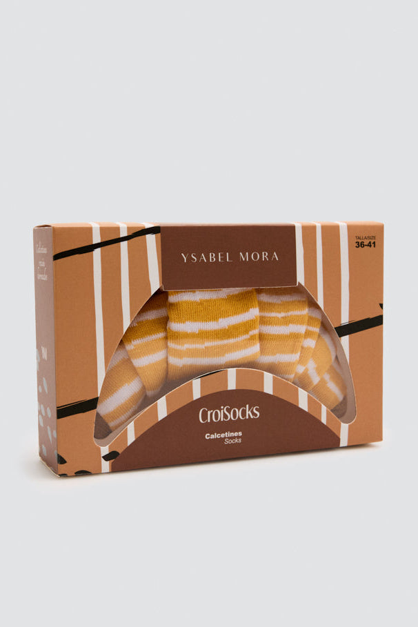 Pack presente meias croissant às riscas