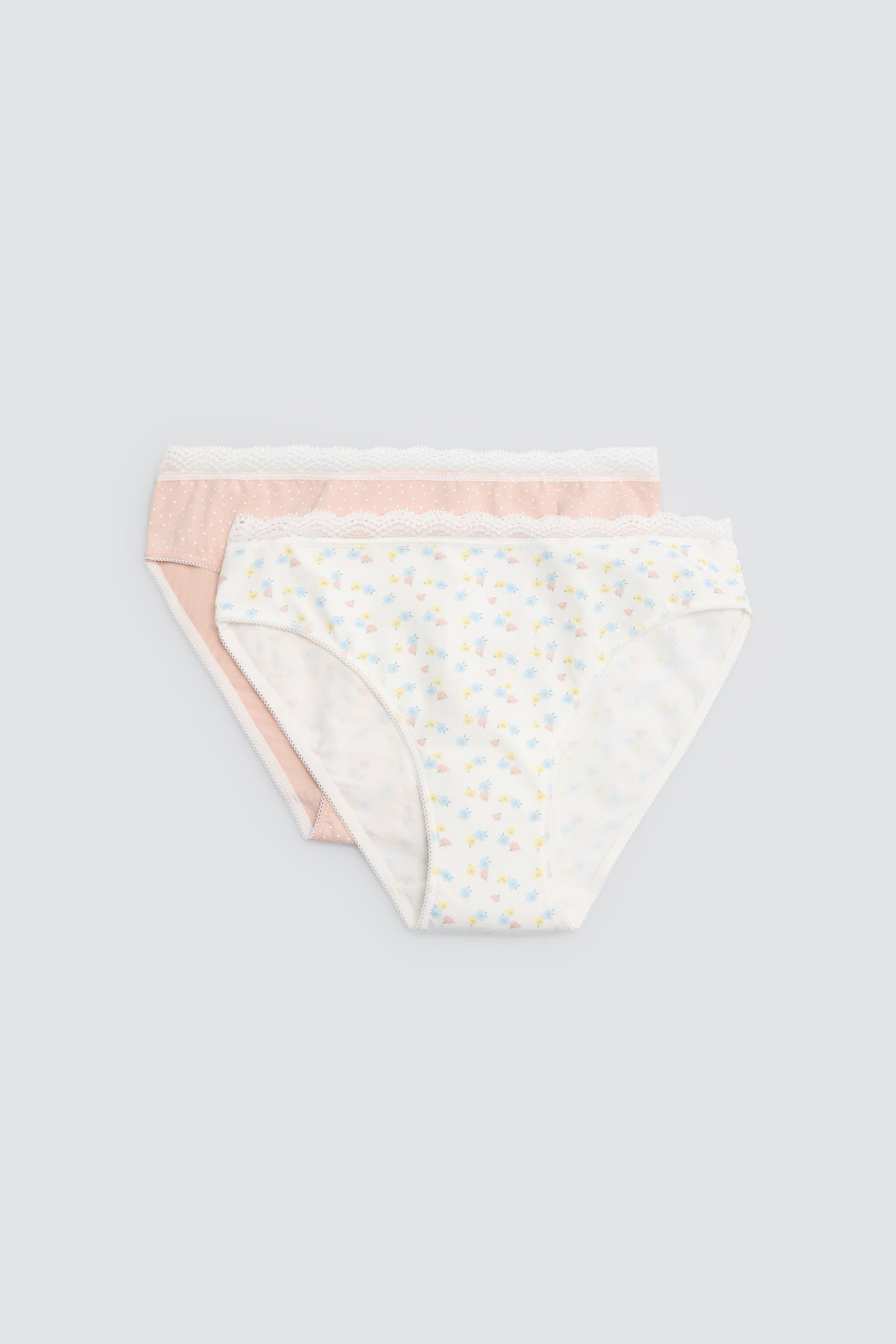 Pack de 2 bragas midi estampadas pastel tonos salmón - Ysabel Mora