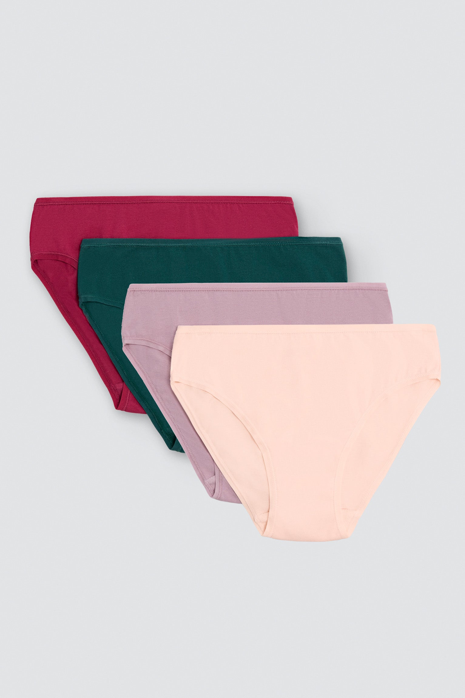 Pack de 4 cuecas midi básicas de algodão em várias cores
