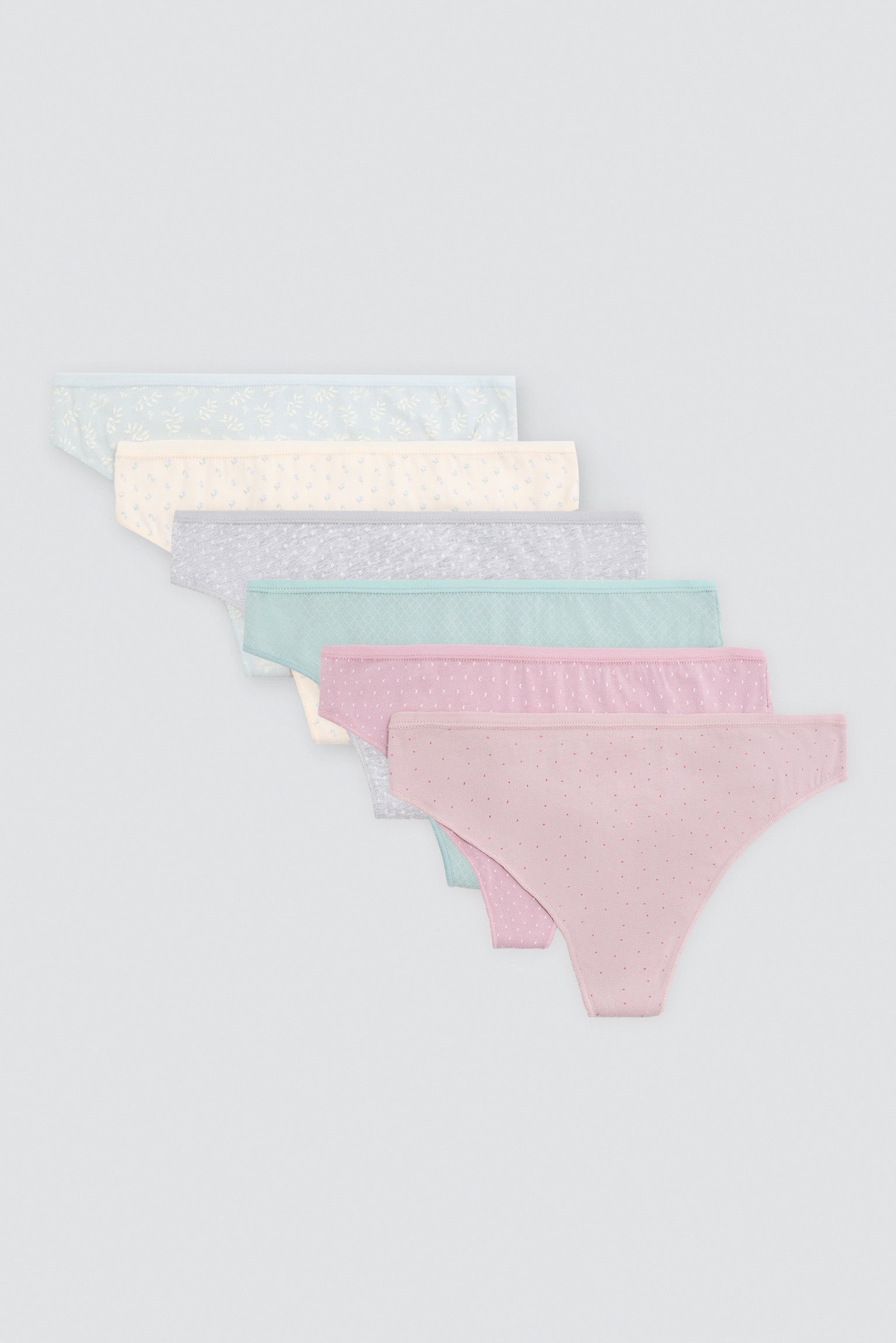 Pack de 6 tangas estampados de algodão