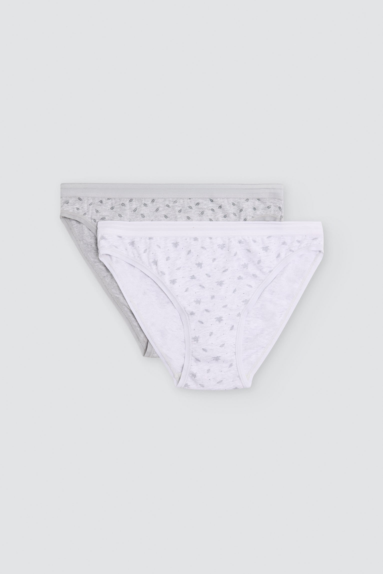Pack de 2 cuecas mini estampadas de algodão, cinzento