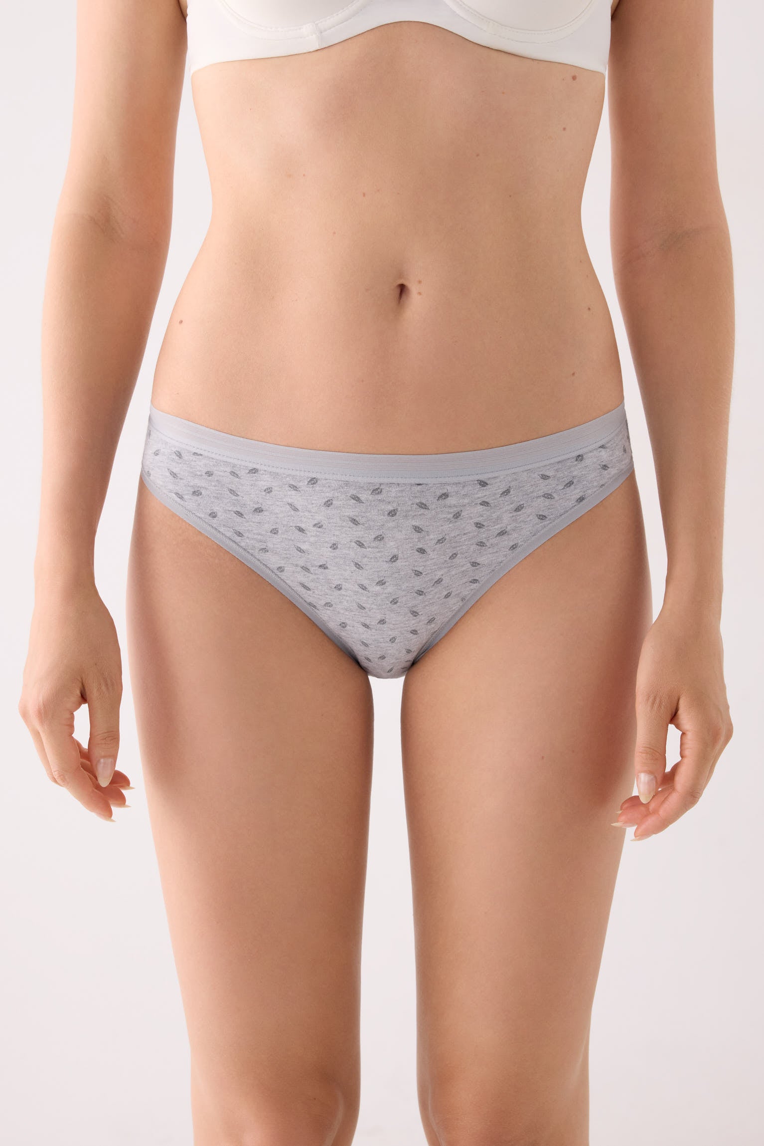 Pack de 2 cuecas mini estampadas de algodão, cinzento