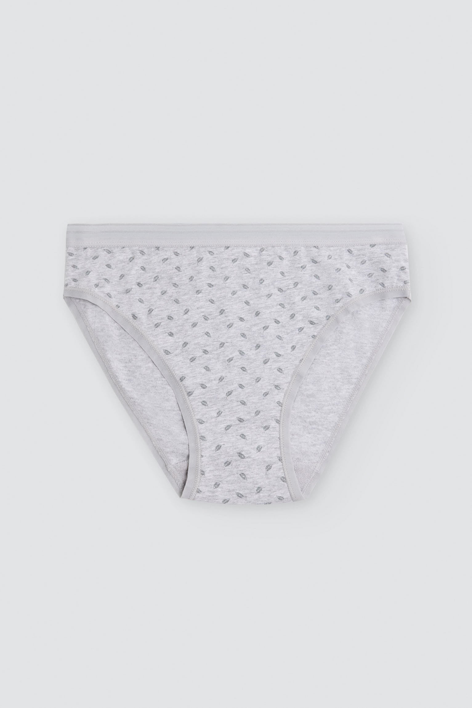 Pack de 2 cuecas midi estampadas de algodão, cinzento