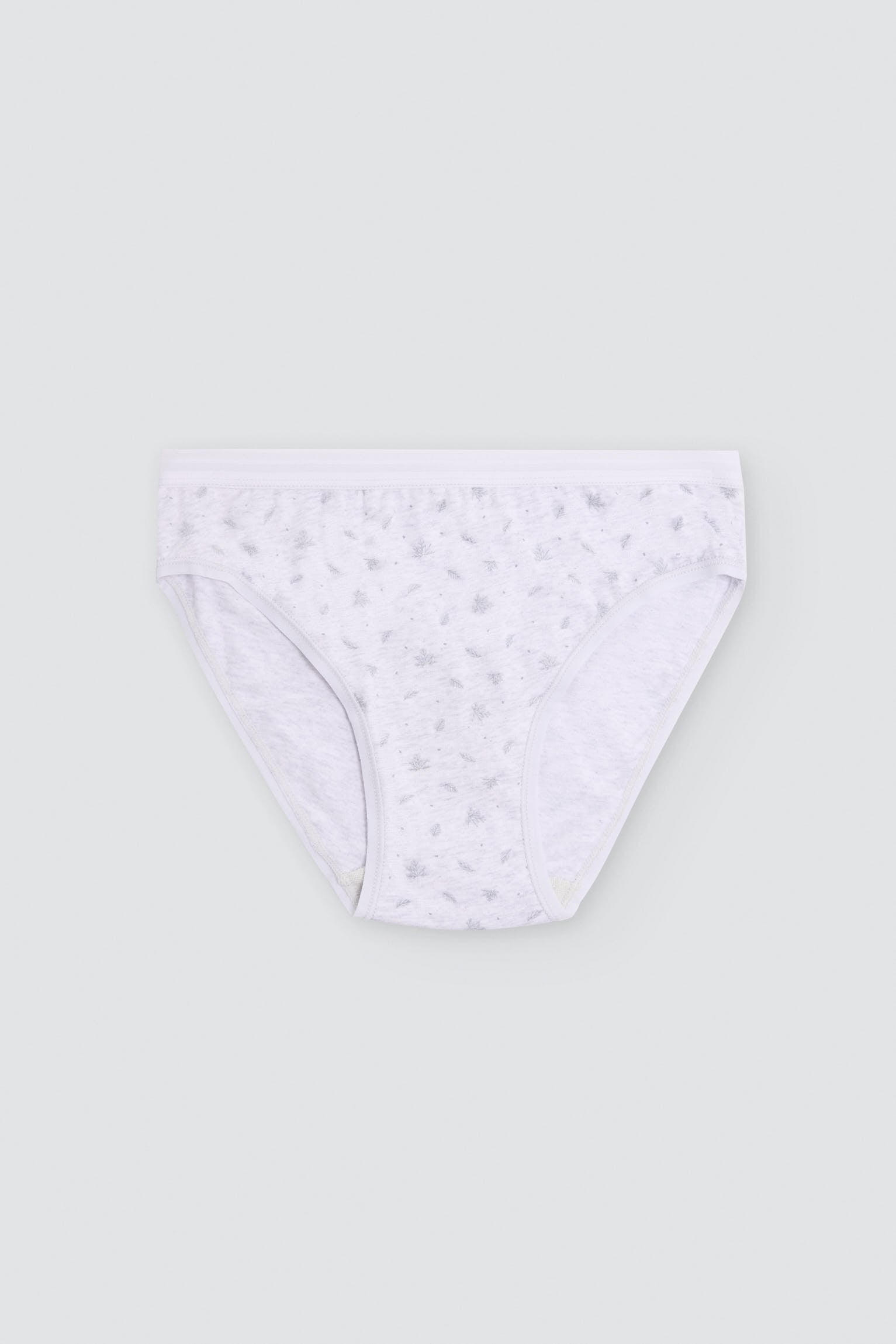 Pack de 2 cuecas midi estampadas de algodão, cinzento