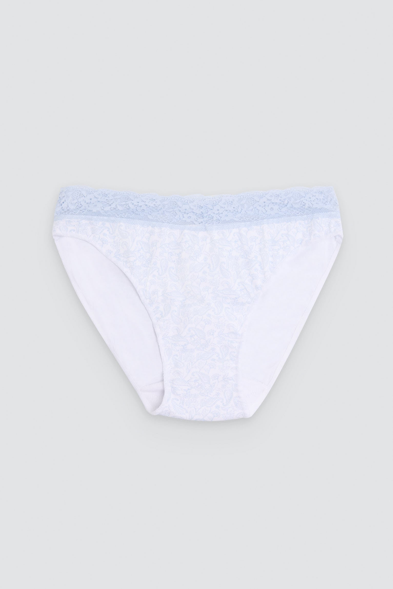 Pack de 2 cuecas mini estampadas de algodão com rebordo de renda, azul