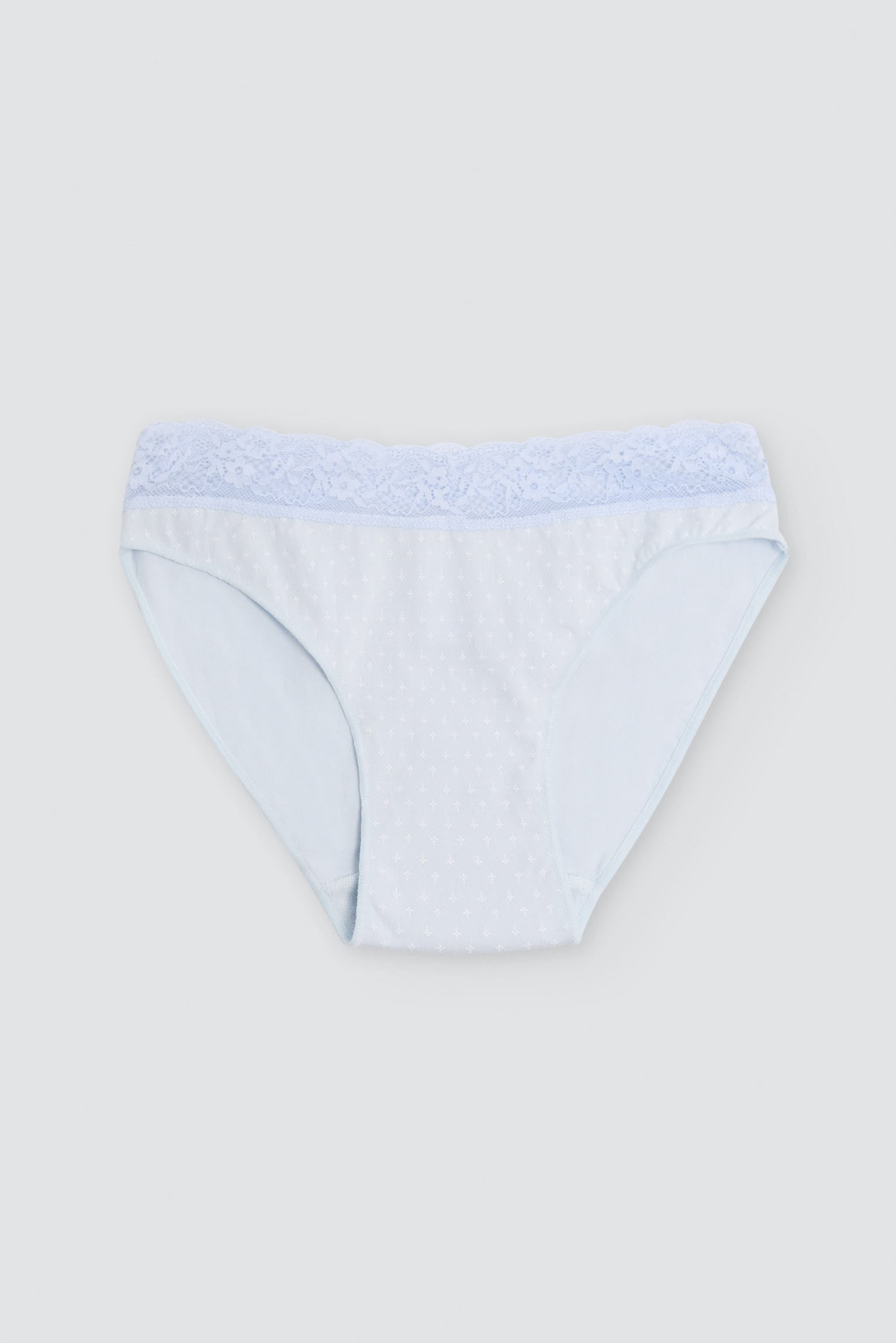Pack de 2 cuecas mini estampadas de algodão com rebordo de renda, azul