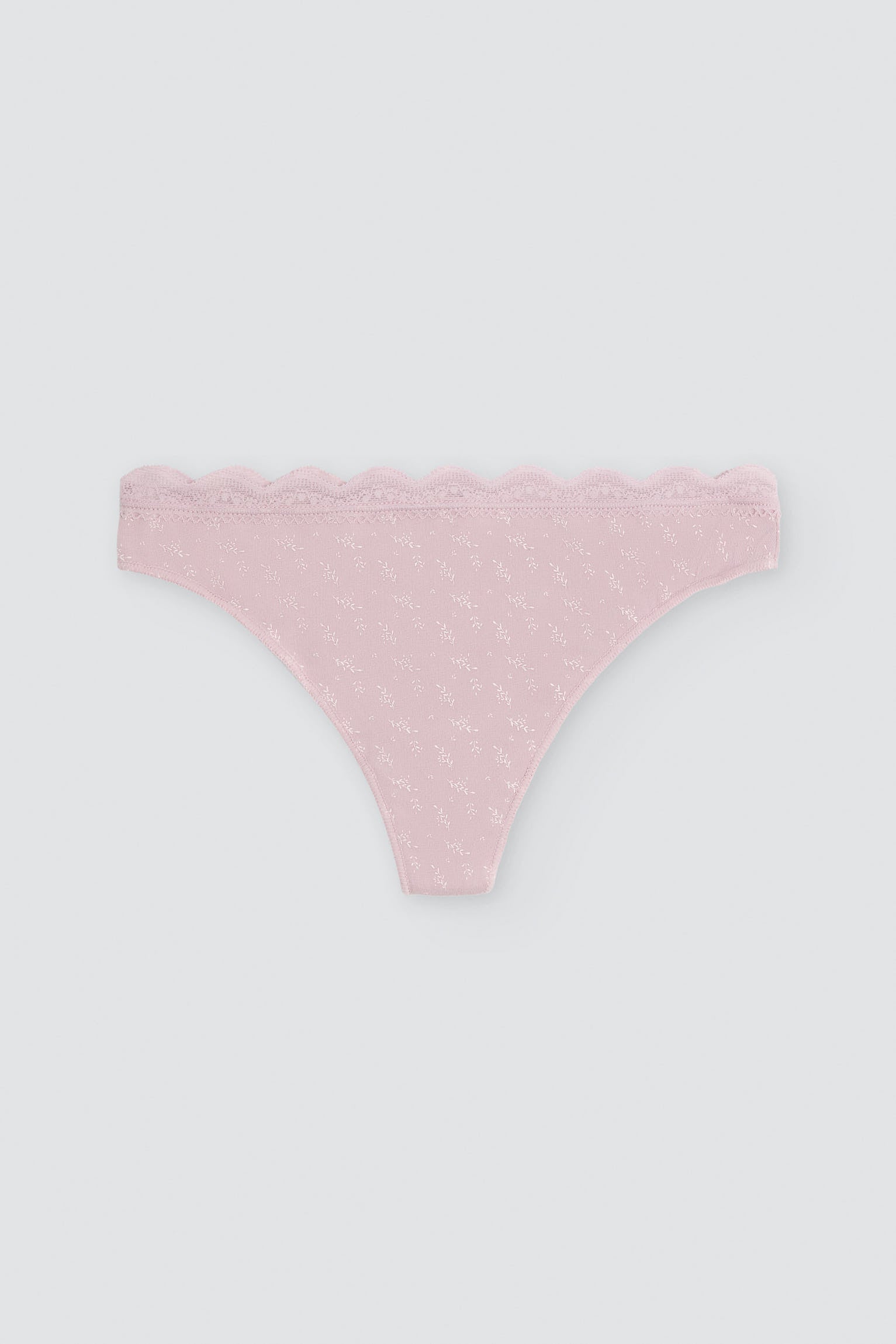 Pack de 2 tangas estampados de algodão com rebordo de renda, multicolor