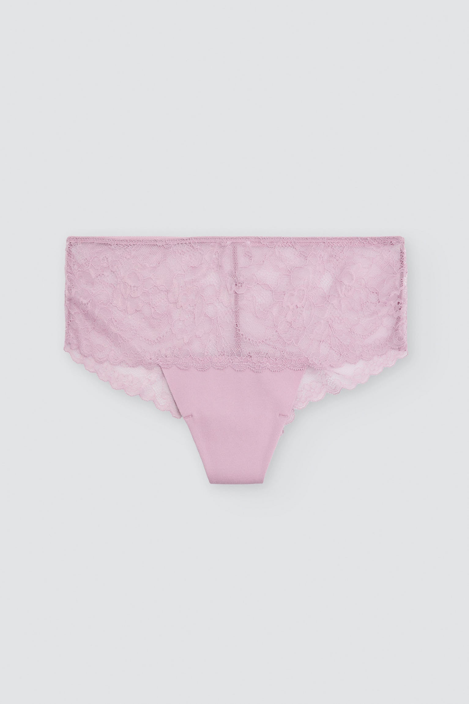 PRÉ-VENDA Cueca hipster brasileira algodão com corte a laser e renda rosa