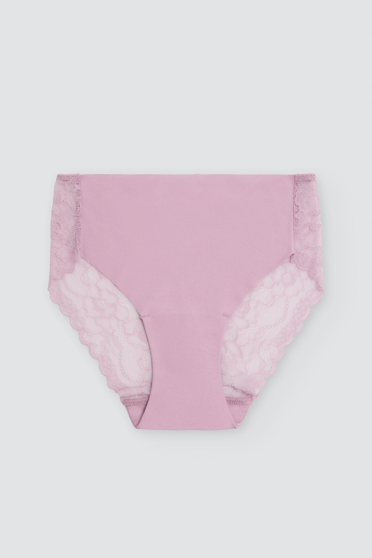 PRÉ-VENDA Cueca midi algodão com corte a laser e renda rosa
