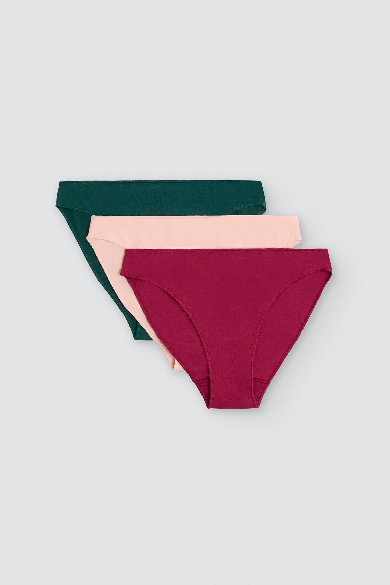 Pack de 3 cuecas mini de algodão em cores frias