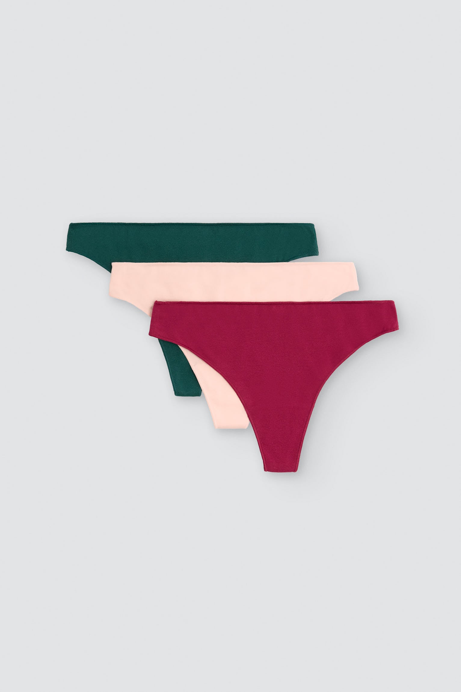Pack de 3 tangas de algodão em cores frias