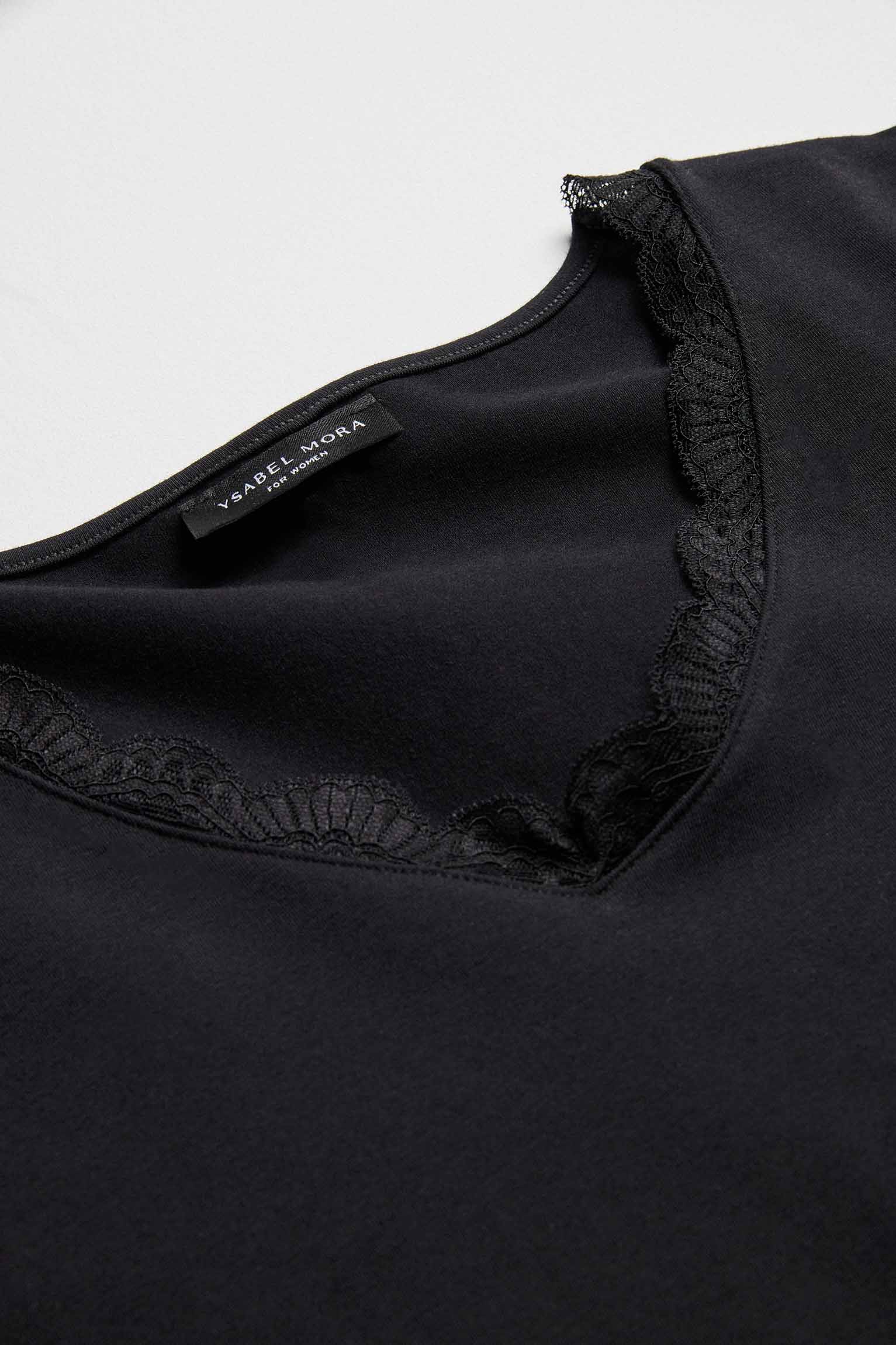 19688 1 camiseta interior lencera manga larga - Negro