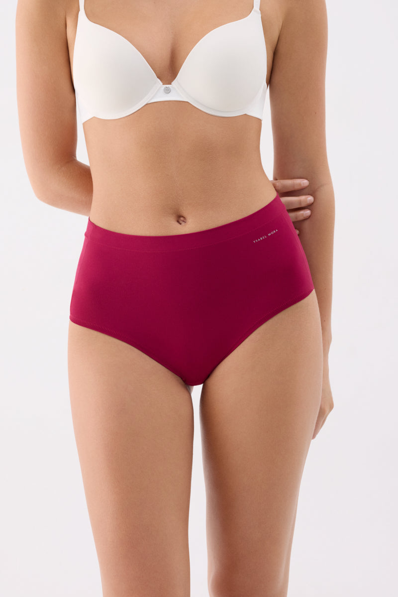 Cueca alta Adapt com acabamentos invisíveis bordeaux