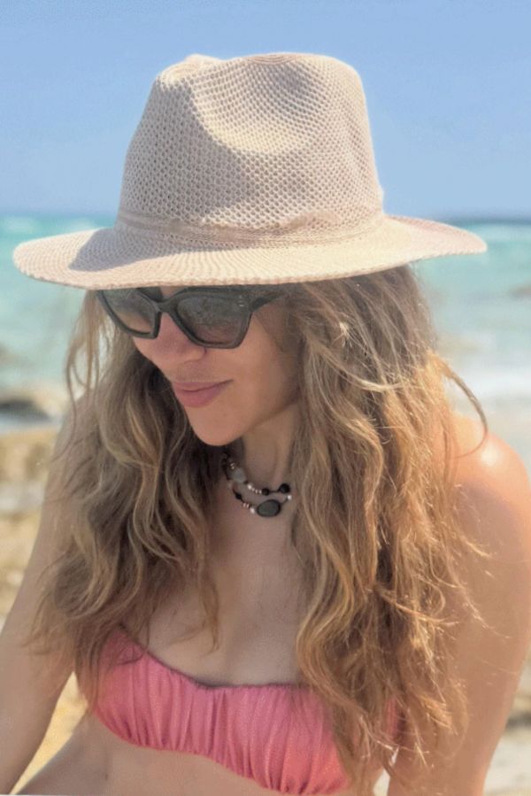 Biquíni bandeau rosa brilhante @maria.gomezg