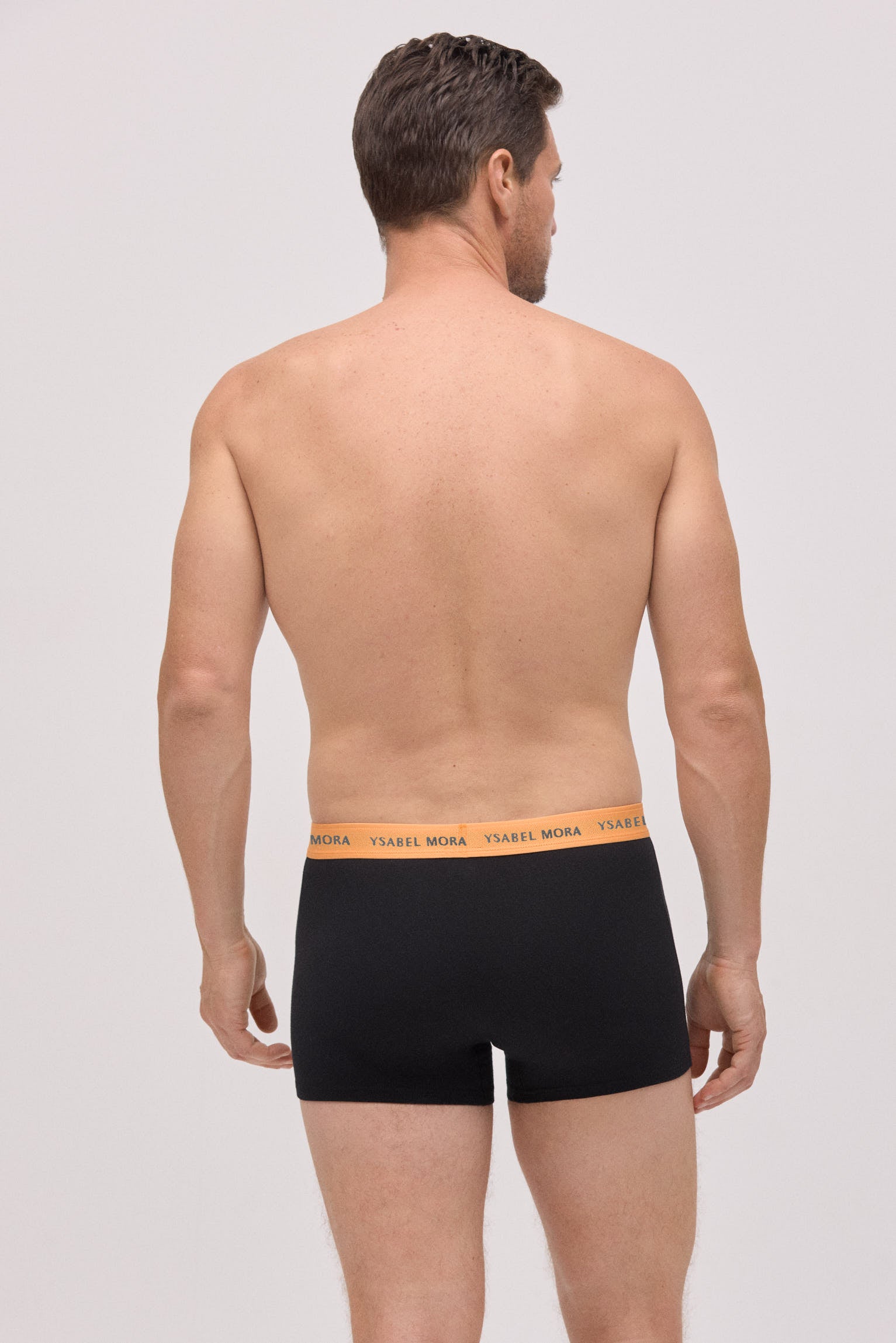 Pacote com 6 cuecas boxer pretas com faixa colorida