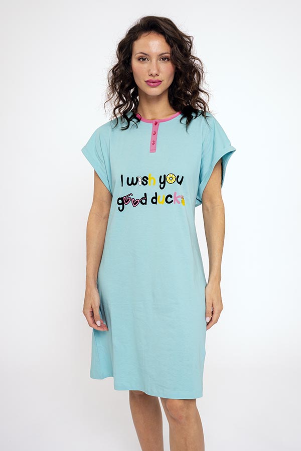 Camisola feminina de algodão com estampa de pato bom | MUYDEMI