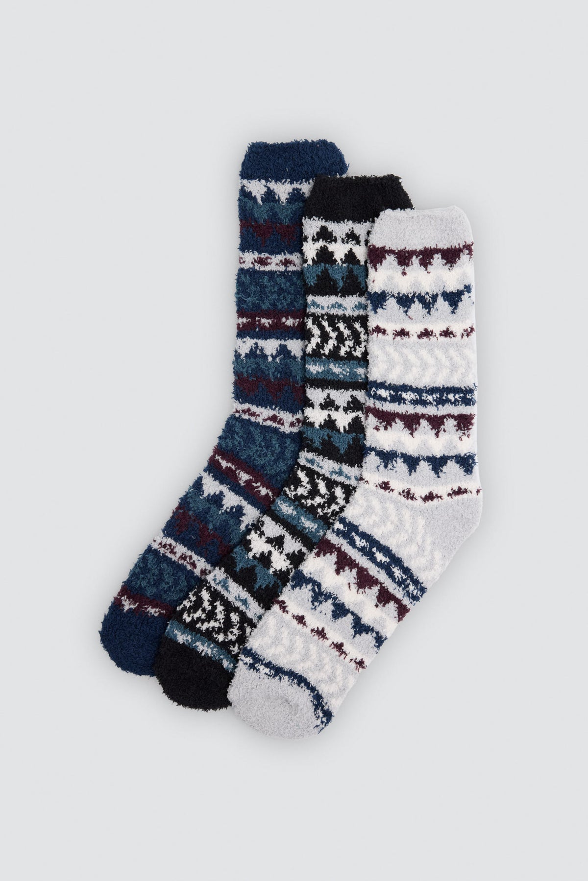 Pack de 3 meias de flanela com estampado étnico