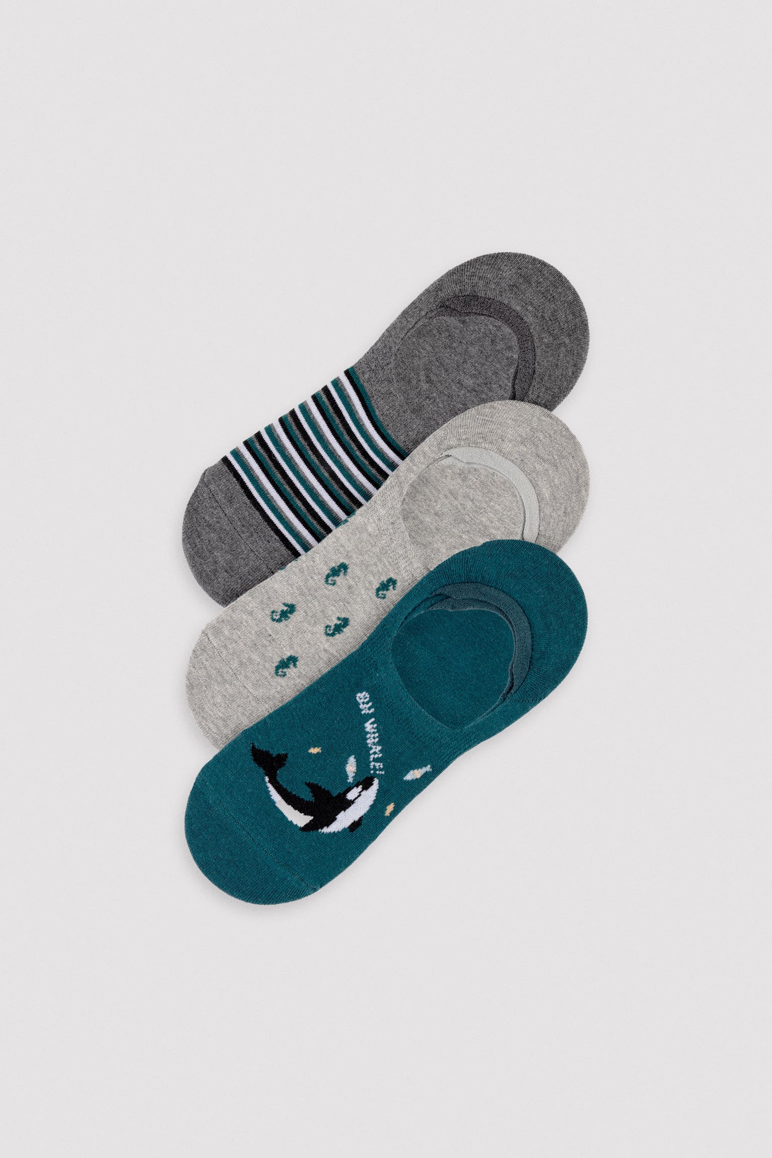 Conjunto de 3 calcinhas rosa masculinas com estampa de animais marinhos