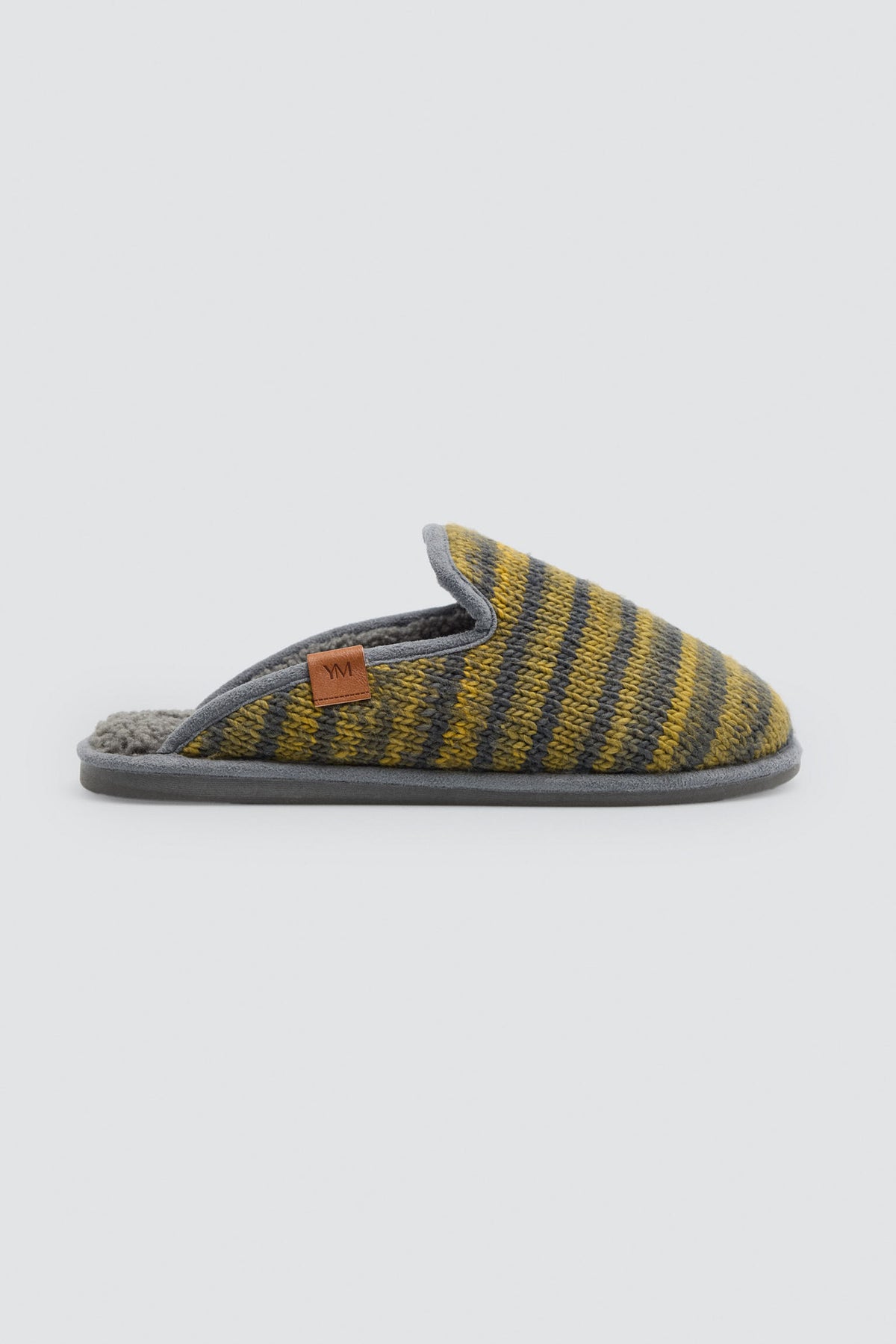 Zapatillas de casa tejido punto rayas contrastadas