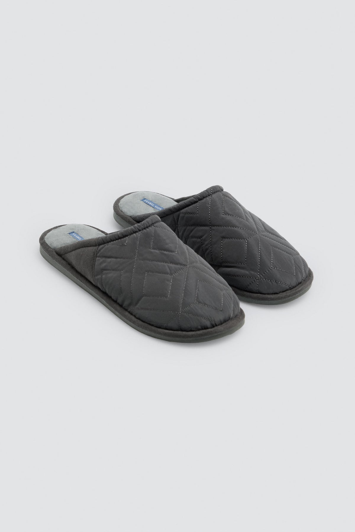 Pantufas de homem acolchoadas verdes efeito veludo