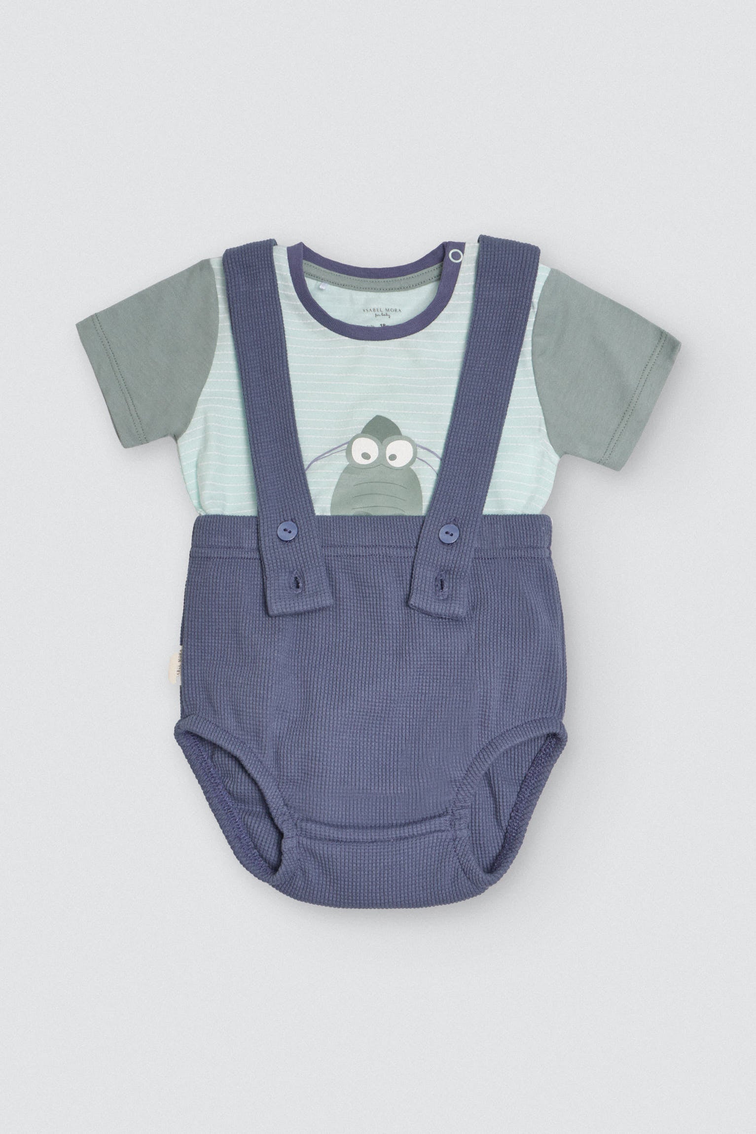 25576-6-conjunto-bebe-manga-corta-camiseta-peto-nino-ysabel-mora-verde