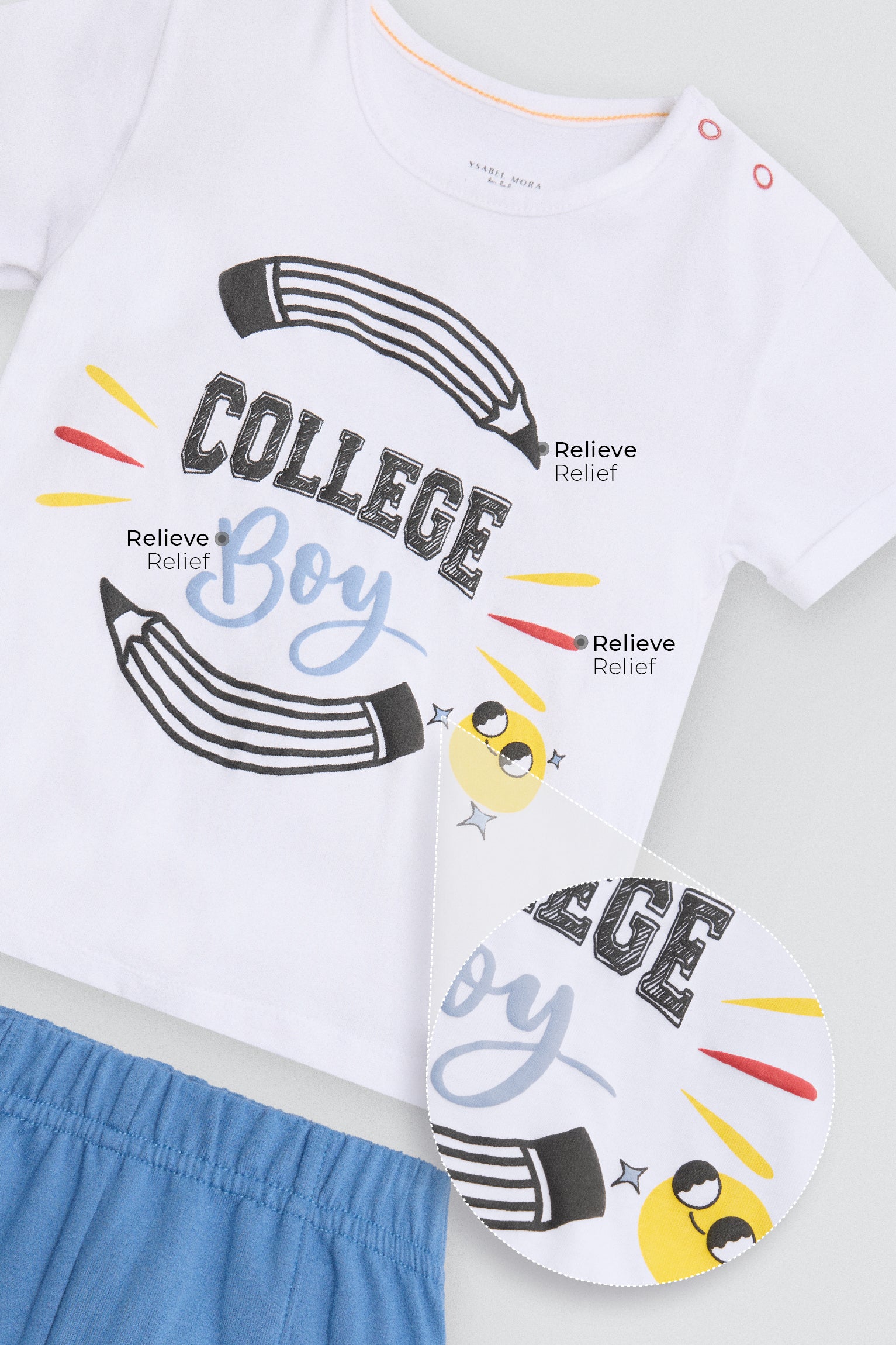 Conjunto bebé manga corta College Boy - Ysabel Mora