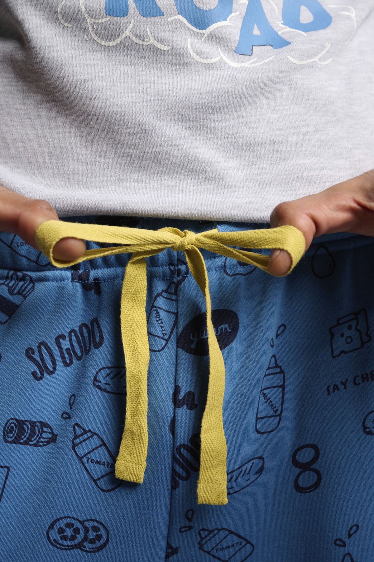 Pijama comprido de homem cardado estampado Food Truck