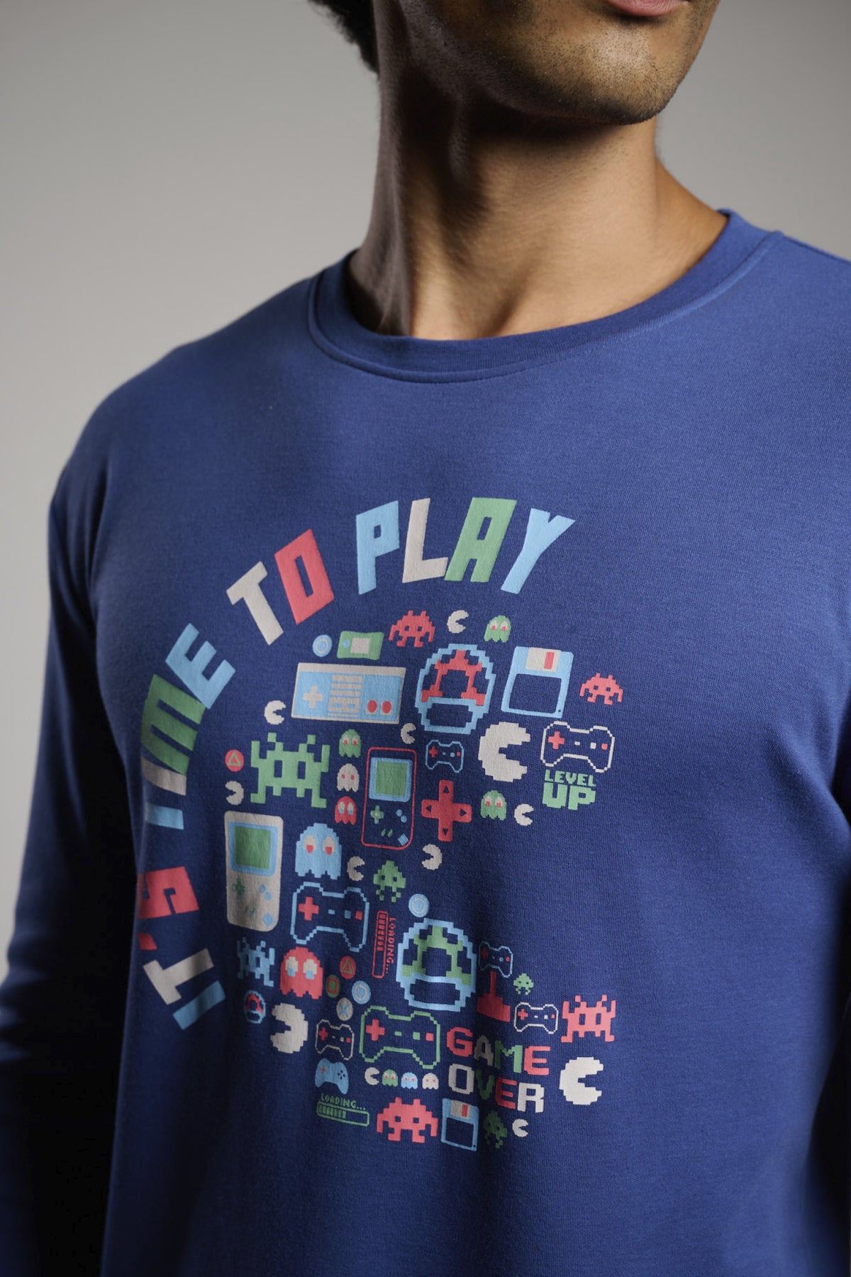 Pijama comprido de homem cardado estampado gamer