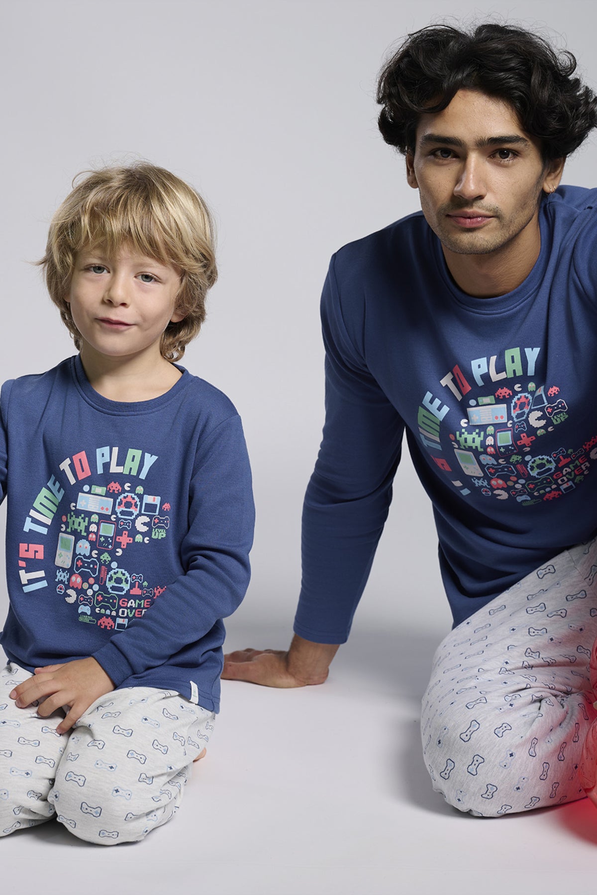 Pijama comprido de homem cardado estampado gamer