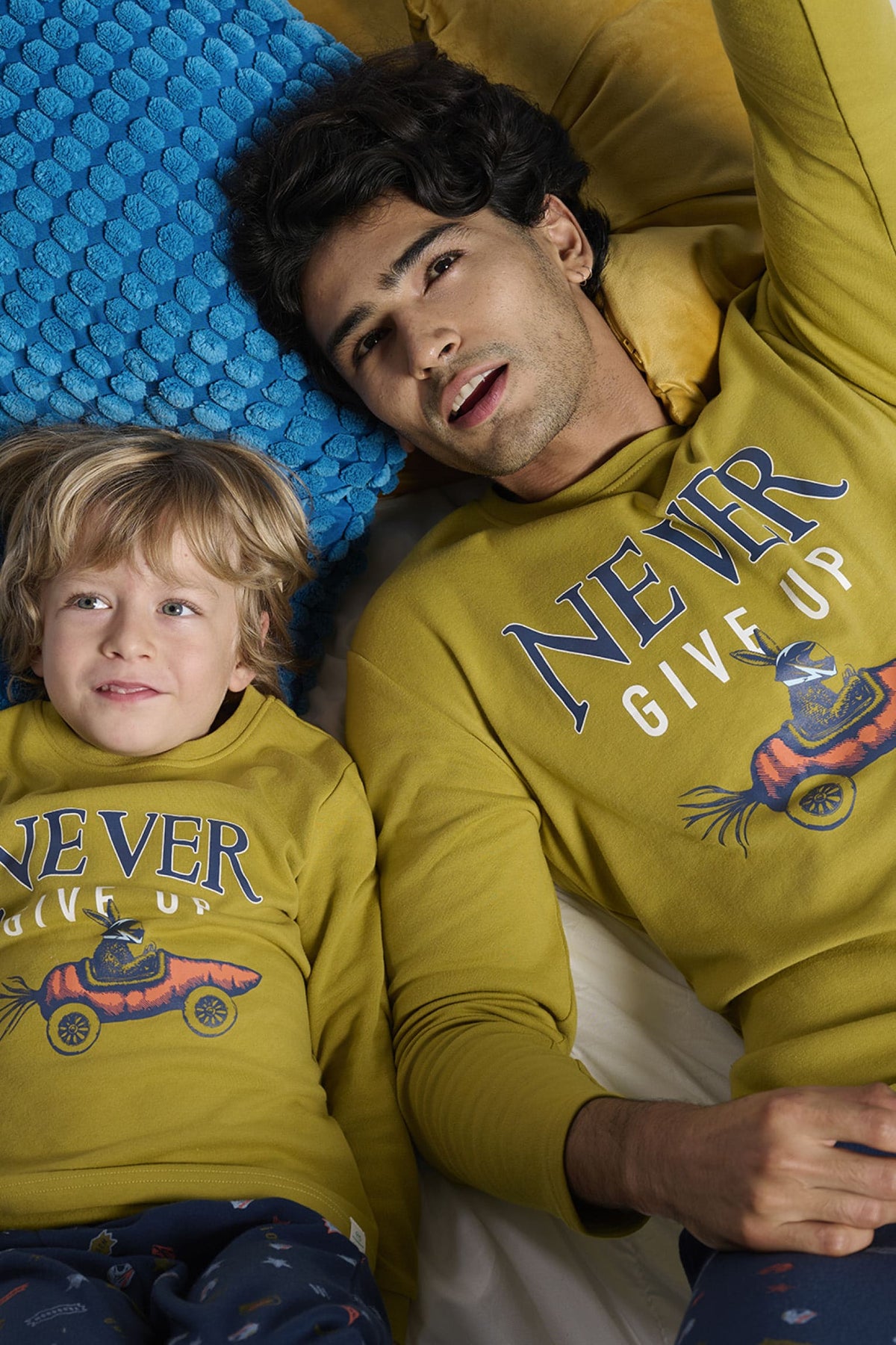 Pijama comprido de homem cardado estampado driver Never Give Up
