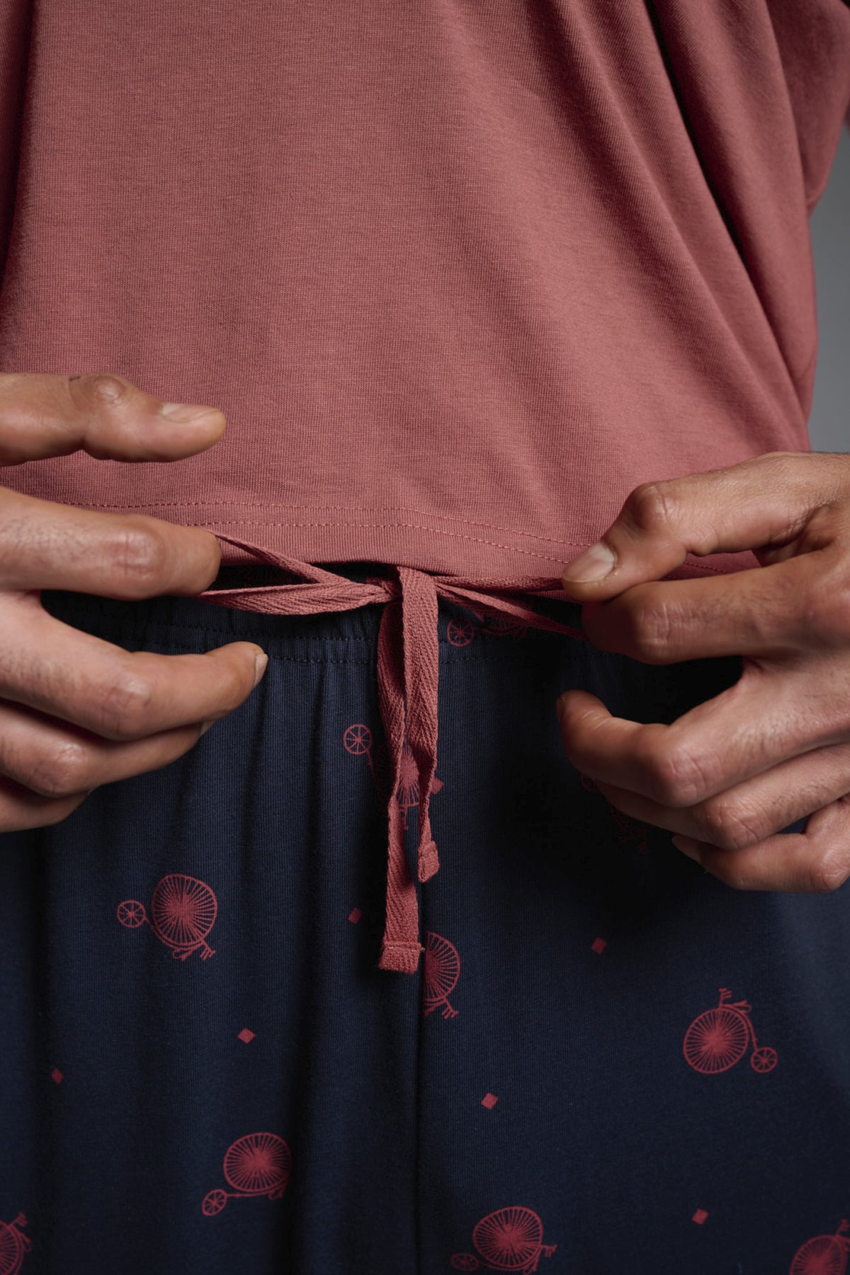 Pijama comprido de homem em algodão estampado Gentleman Bicycle Look