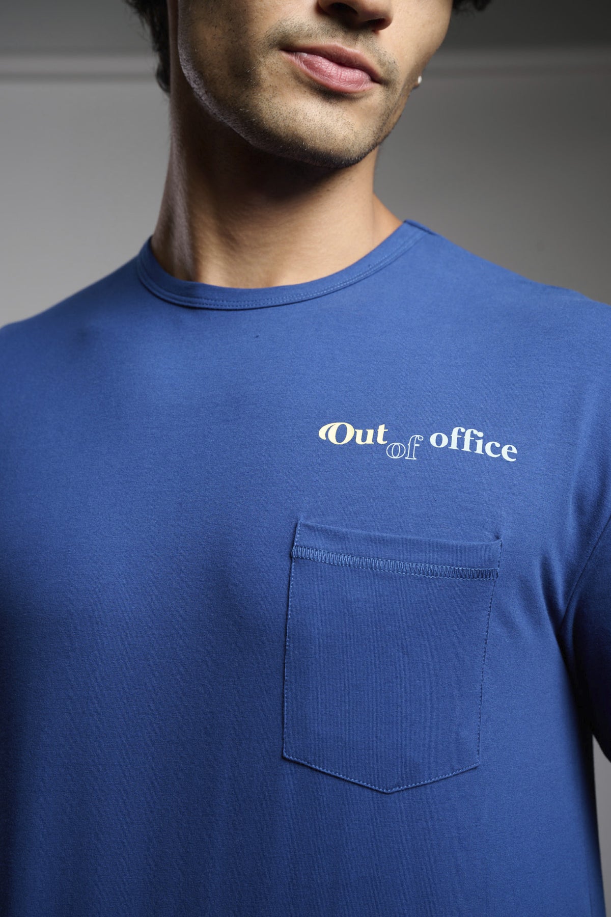 Pijama comprido de homem toque muito suave Out of Office aos quadrados