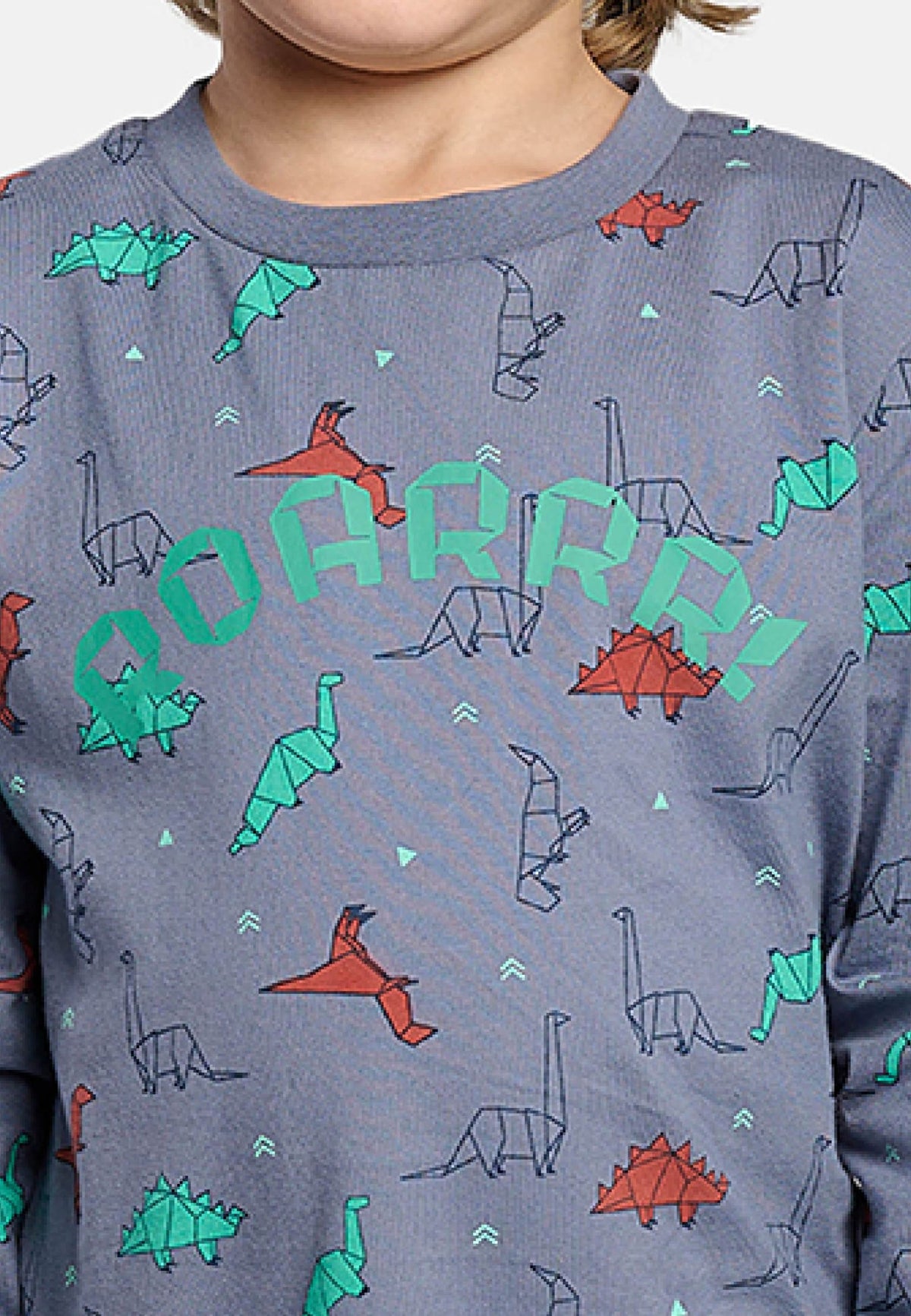 Pijama comprido de menino em algodão Roar estampado de dinossauros
