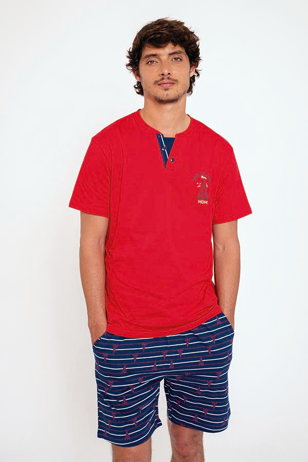 Pijama marinheiro curto masculino de algodão | MUYDEMI