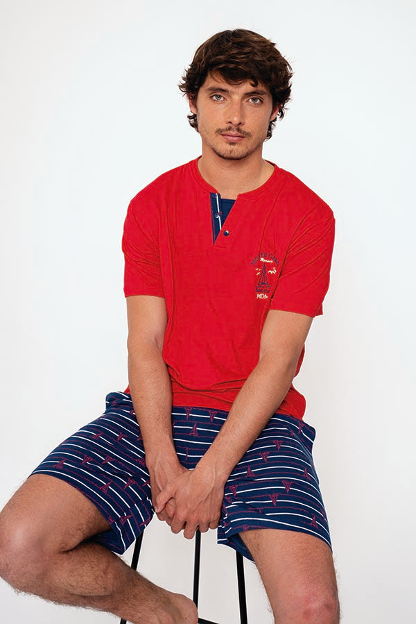Pijama marinheiro curto masculino de algodão | MUYDEMI