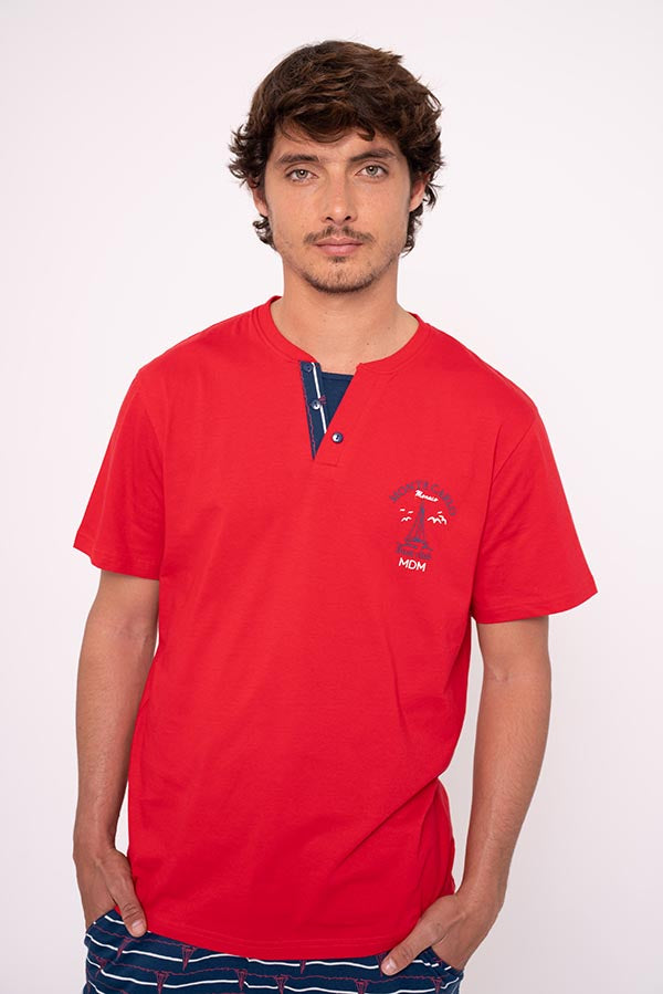 Pijama marinheiro curto masculino de algodão | MUYDEMI