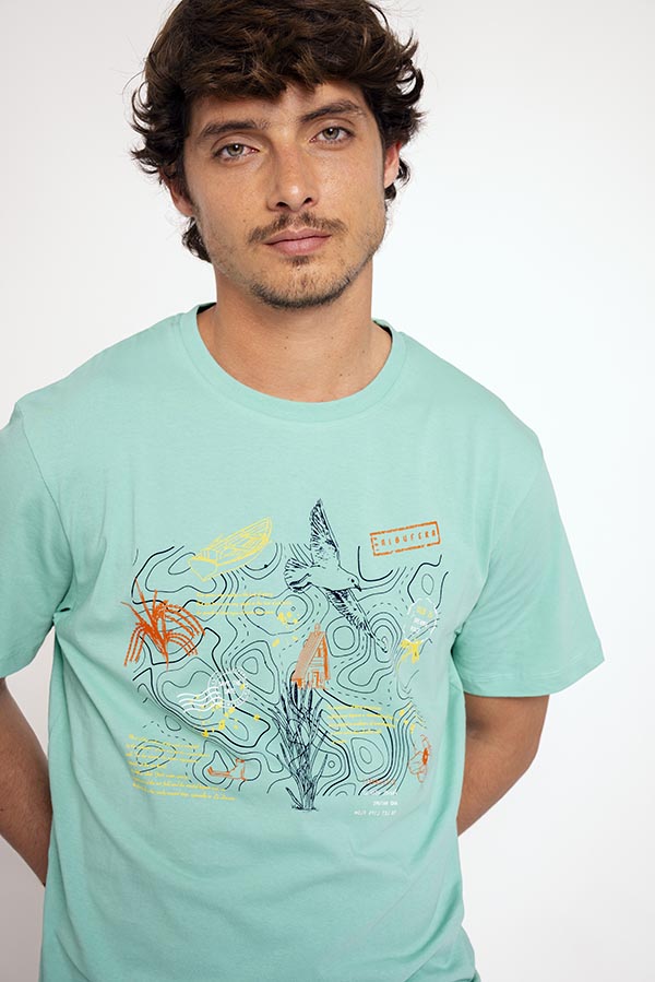 Camiseta gráfica de pijama curto de algodão masculino | MUYDEMI