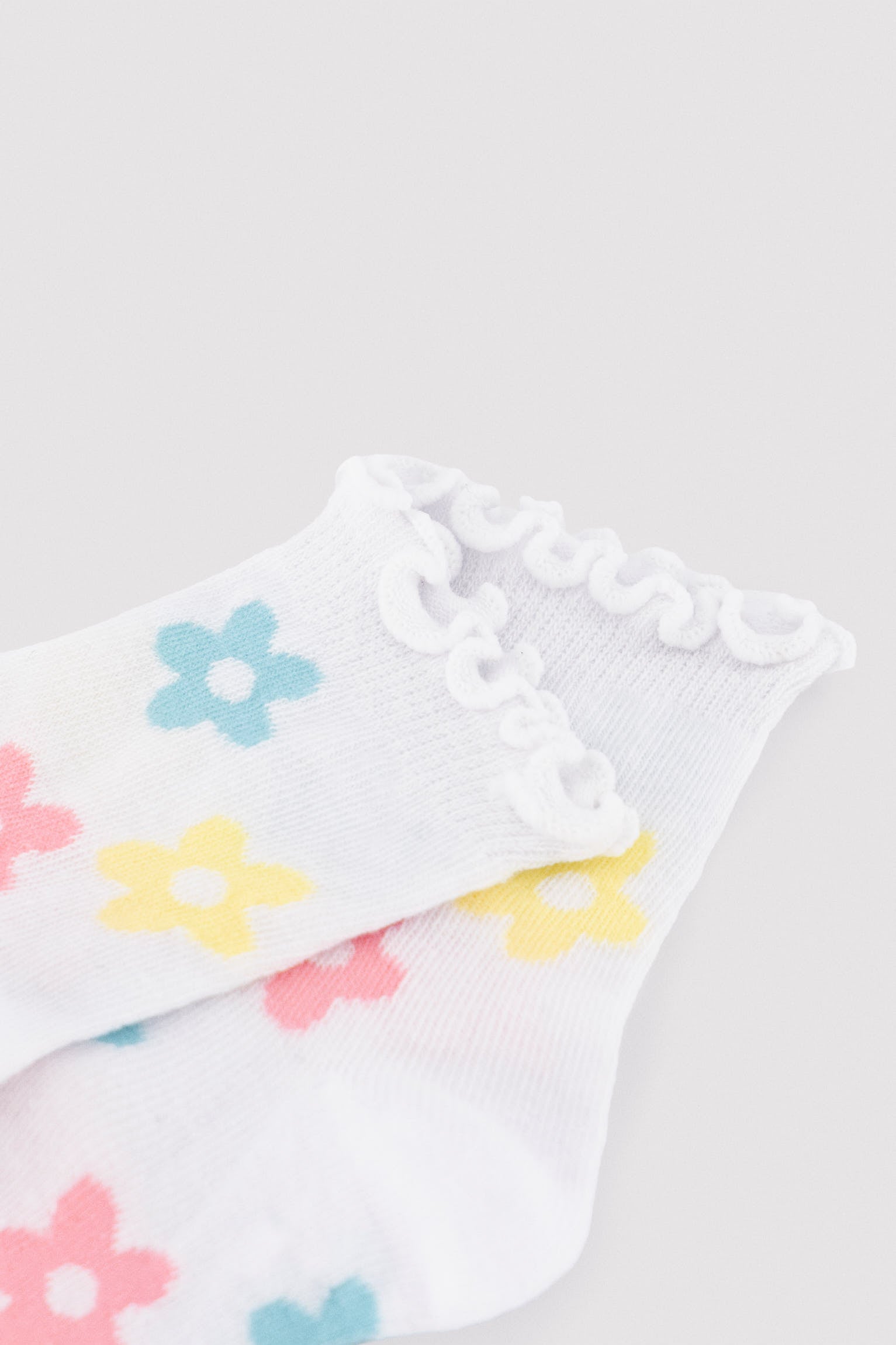 Pack 3 calcetines cortos infantiles detalle puño rizado estampados - Ysabel Mora