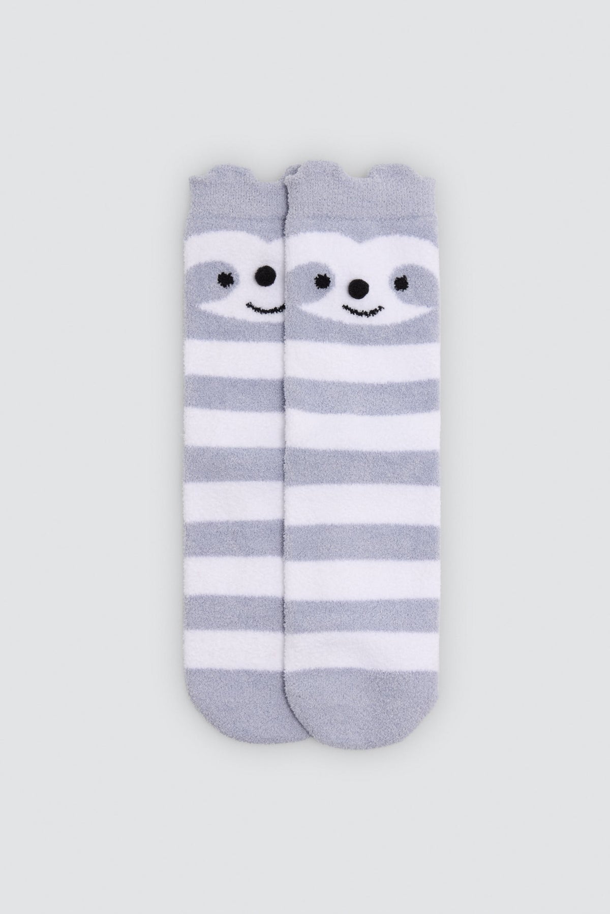 Pack de 3 meias térmicas antiderrapantes de menina com detalhes 3D de caras de animais