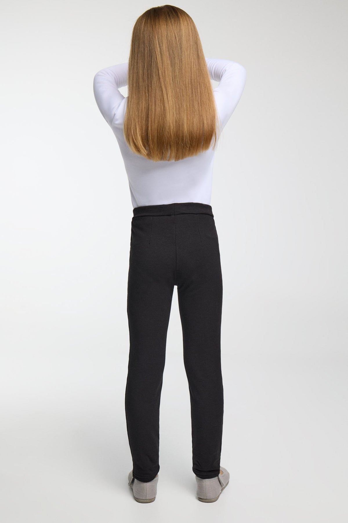 TÉRMICO Leggings de menina pretos skinny cardados