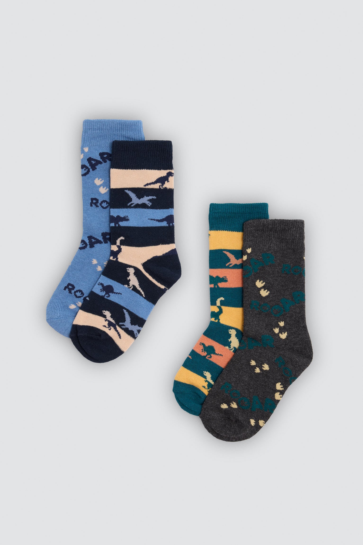 Pack de 4 meias com estampado de dinossauros