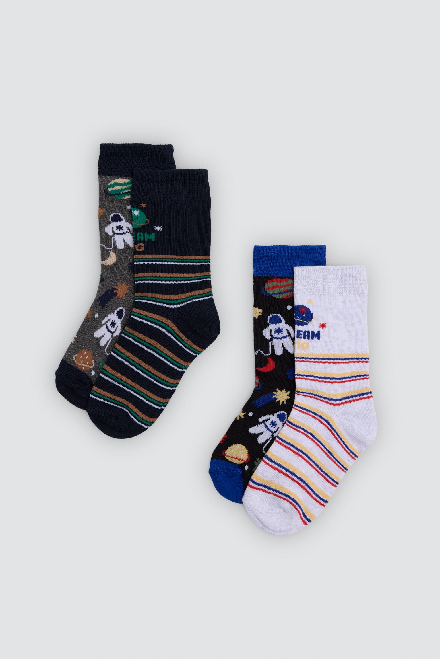 Pack de 4 meias com estampado de astronautas